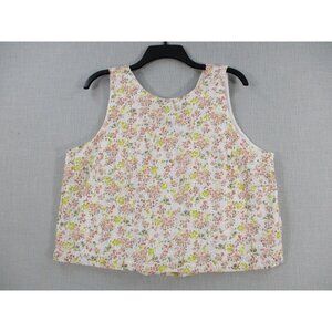 Loft‎ Floral Sleeveless Top Womens L Floral White Multi-Color